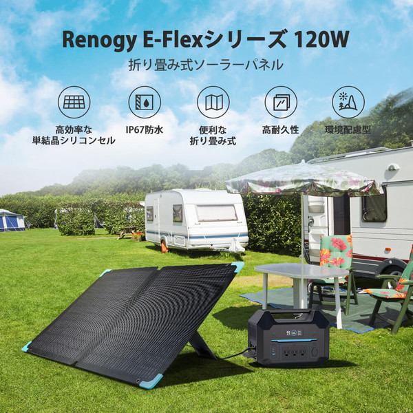 折り畳みポータブルソーラーパネル 120W E.FLEXシリーズ | RENOGY