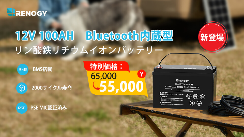 新登場】リン酸鉄リチウムイオンバッテリー 100AH 12V BLUETOOTH