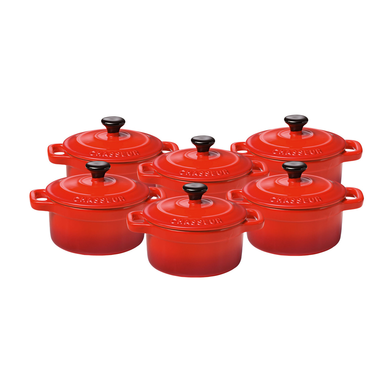 Mini Cocotte Set of 6 Red