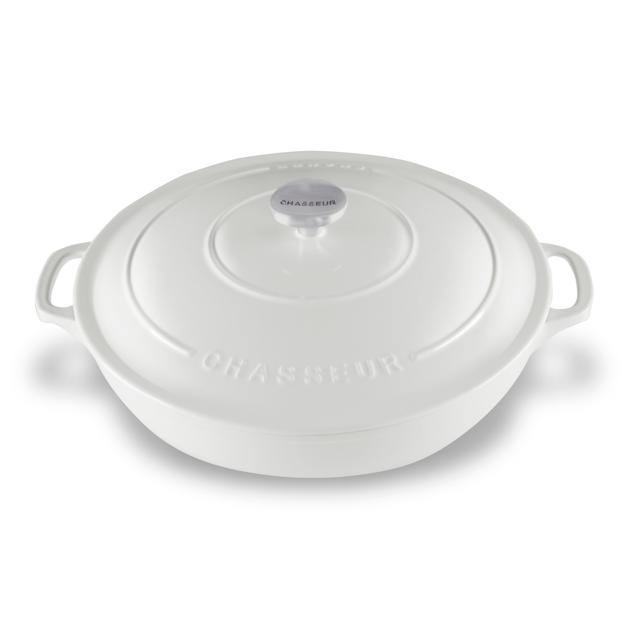 Low Round Casserole 30cm 2.5L Brilliant White Chasseur Australia