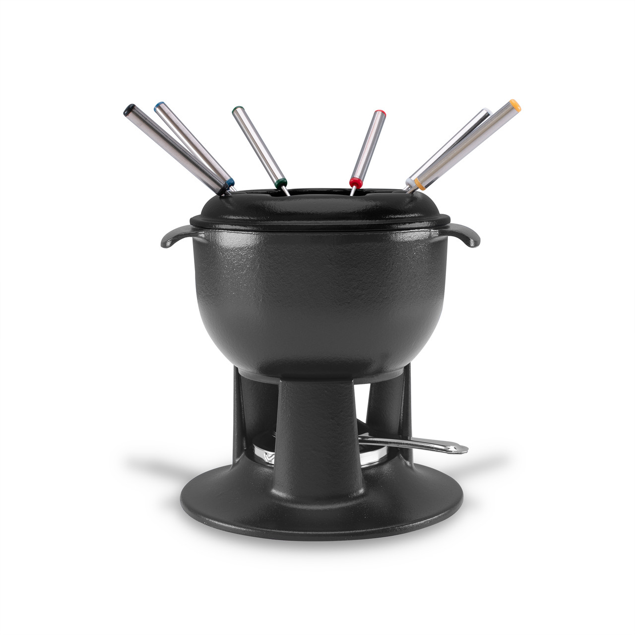 Fondue Set 21cm 1.4L Cast Iron Matte Black