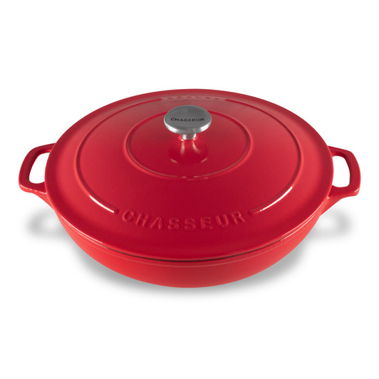 Low Round Casserole 30cm 2.5L Inferno Red Chasseur Australia