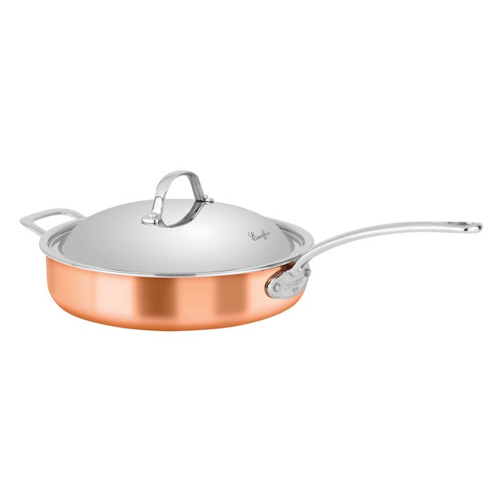 Escoffier Induction Saute Pan with helper handle 28 x 6cm Copper