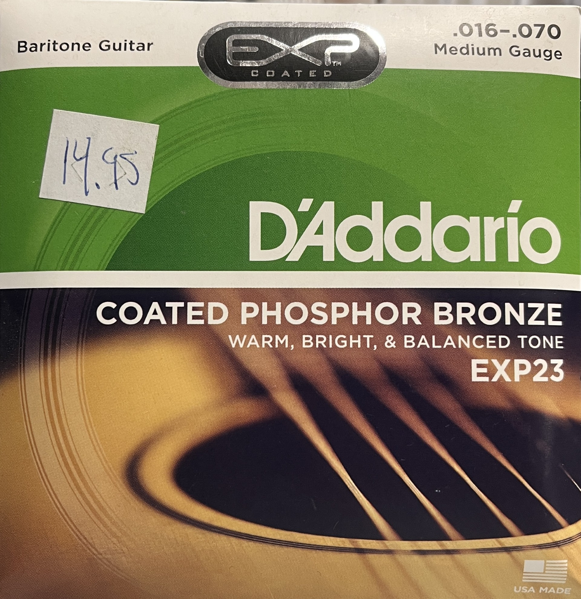 D'Addario Coated Phosphor Bronze Baritone Guitar Strings - Al's Music Shop