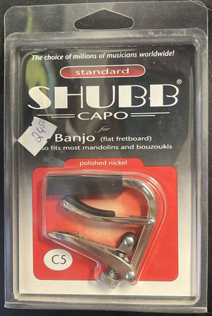 Shubb Standard Capo for Flat Fretboard: Banjo, Mandolin, Bouzouki