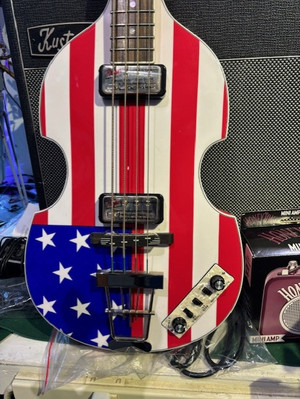 Hofner HCT-500/1-USA Contemporary Beatle Violin Bass American Flag