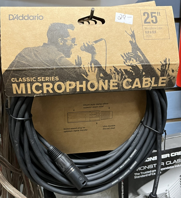 D'Addario Classic Series Microphone Cable - 25ft