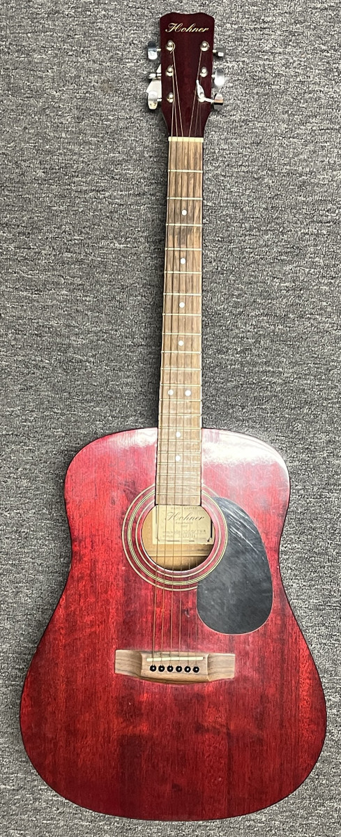 Used Hohner HW-300G-TWR Transparent Wine Red Acoustic Dreadnought