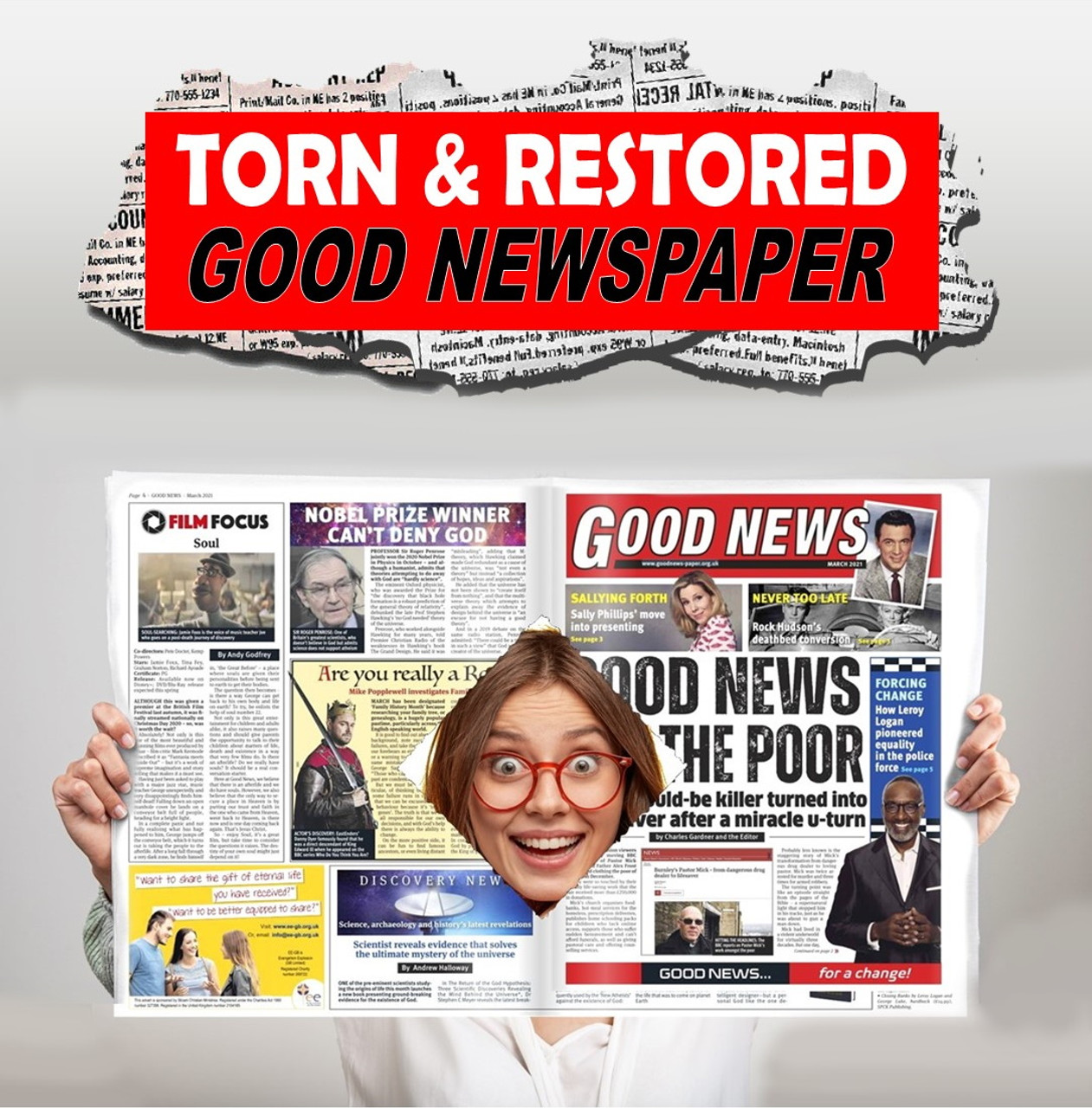 Good News Torn & Restored newspaper magic trick