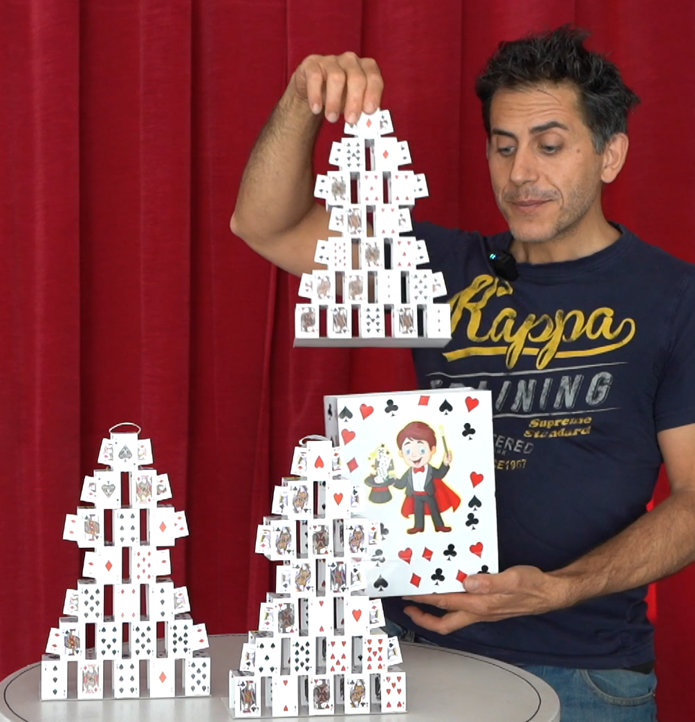 Card Castles from Empty Bag DiFatta Magic Trick