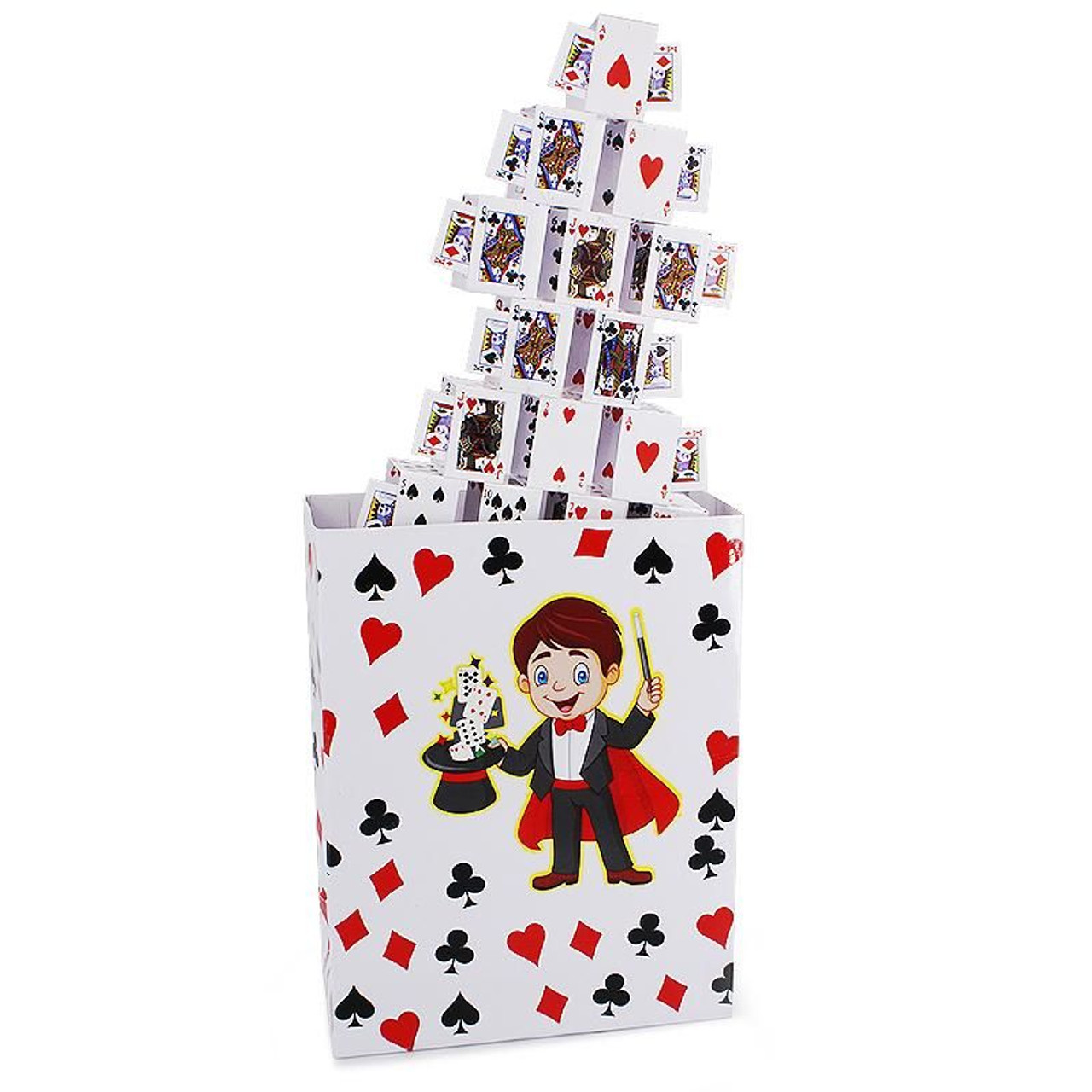 Card Castles from Empty Bag DiFatta Magic Trick 