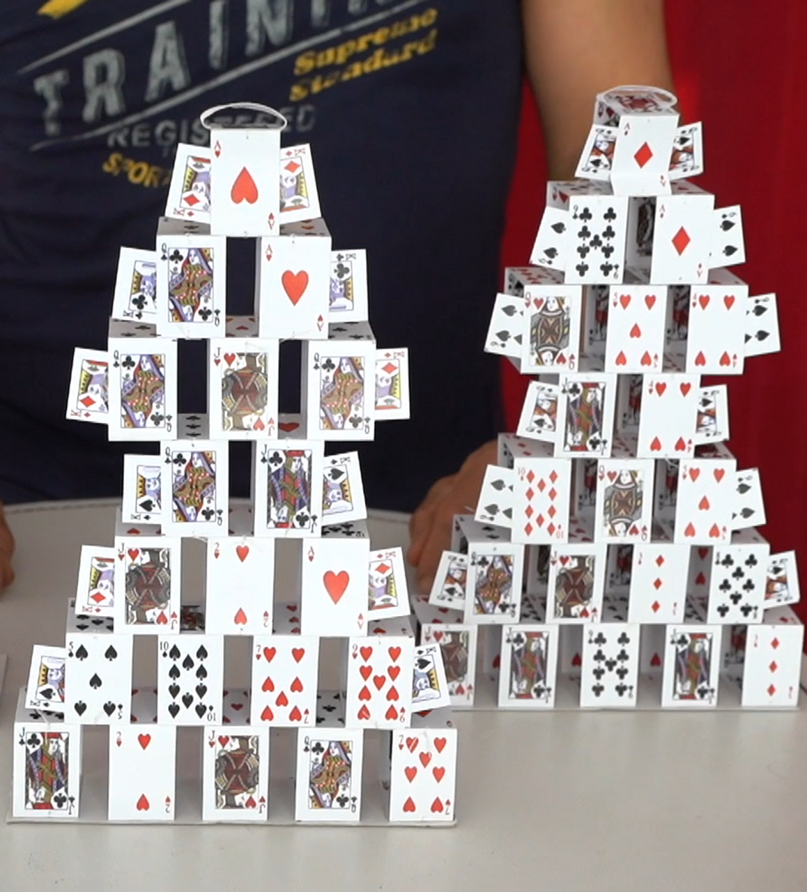 Card Castles from Empty Bag DiFatta Magic Trick 