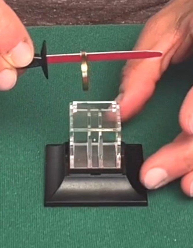 DiFatta Sword and Ring Tenyo Crystal Cleaver Magic Trick Ring Illusion
