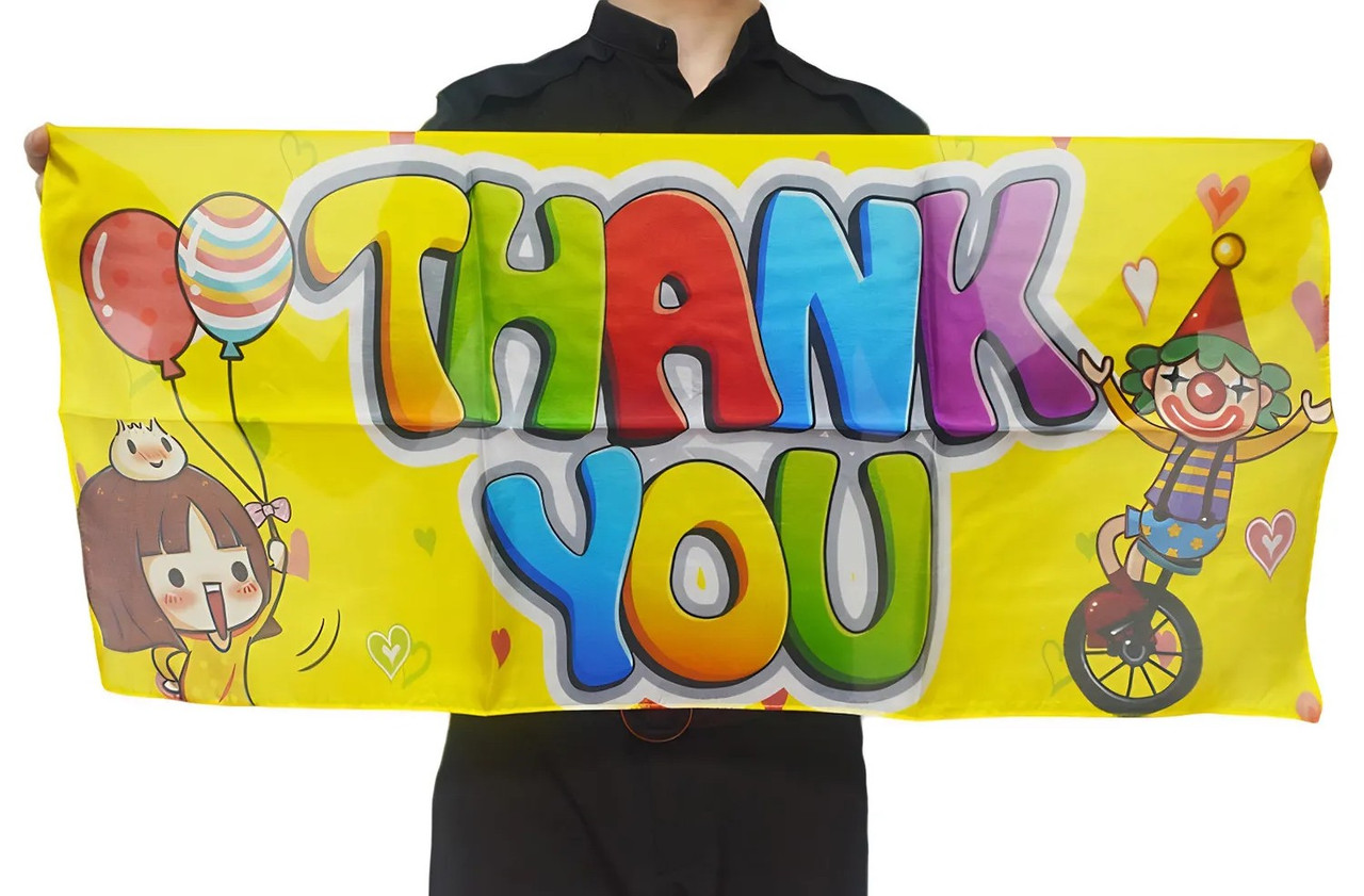 Thank You Silk Banner Magic Trick Production Item