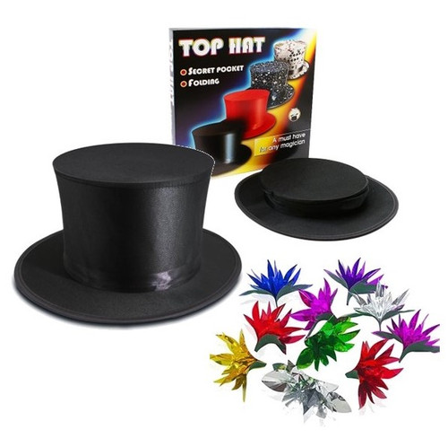 DiFatta Folding Pop Up Top Hat Production Item Streamers Spring Flowers DiFatta Folding Pop Up Top Hat Production Item Streamers Spring Flowers
