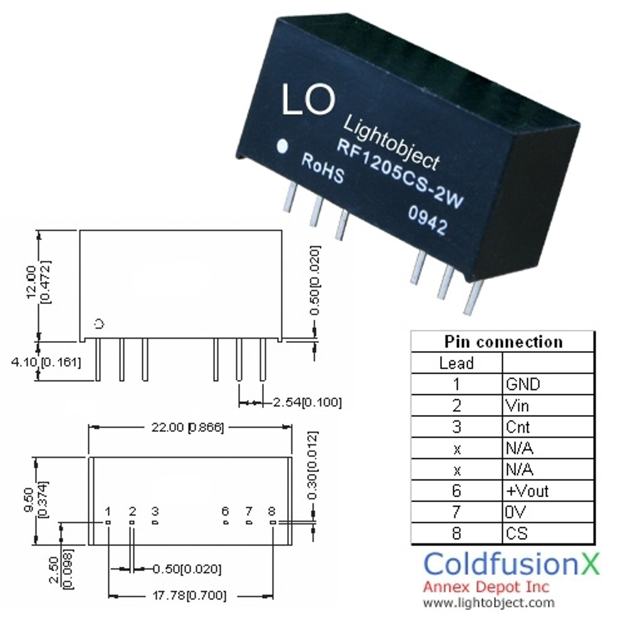 1205S DC-DC 5V(2Watt) Isolated Power Module. Ideal for 12V system