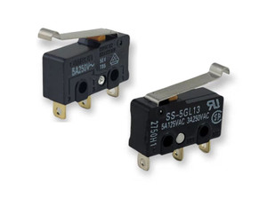 Omron Micro Limit Switch SS-5GL13 with Curved Tip Lever 5A 125VAC