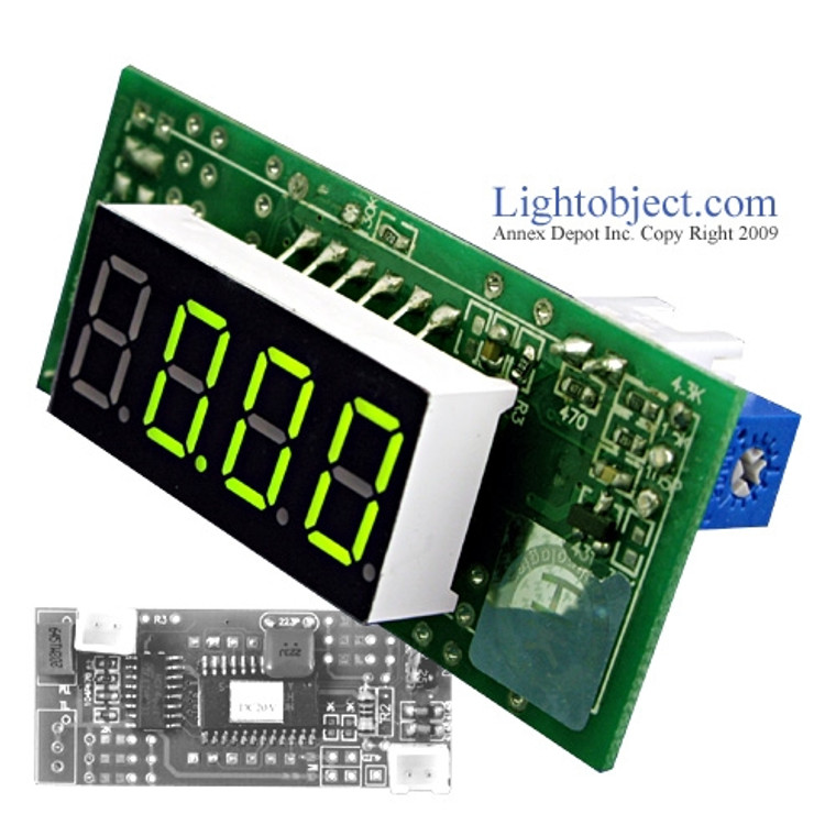 Miniature 3-1/2 Digital Green LED DC 20V Meter