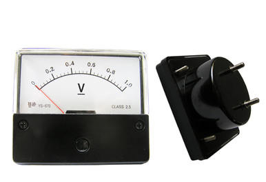Analoge Panel Meter Voltmeter, Ronde Wijzerplaat Panel DC 0 ~ 5V SO-45 Voltmeter, DC Spanning Meetinstrument, Zwart, 1 stuks