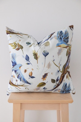 Bluebird Cotton/Velvet Cushion - Indigo