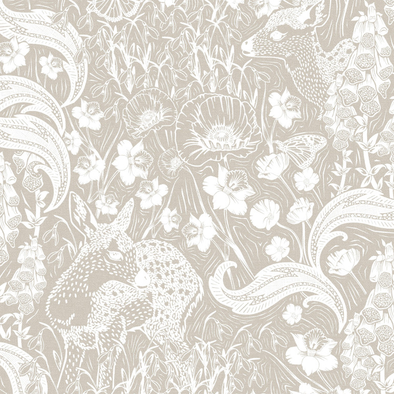 Midnight Meadow Floral Cotton - Jute