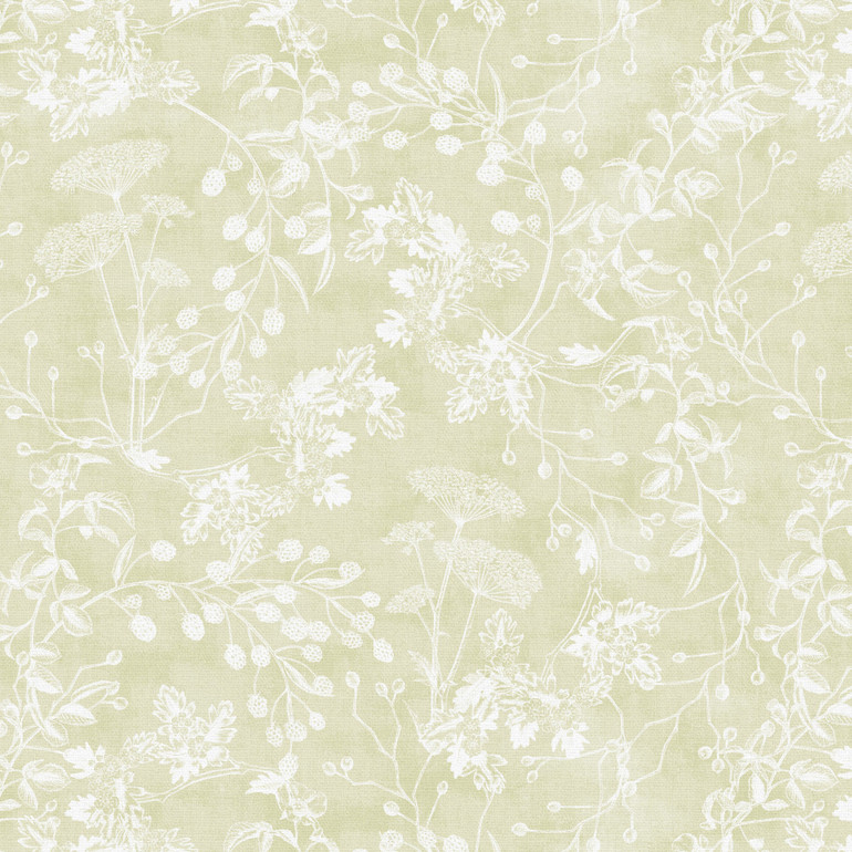 Frosted Bramble Floral Cotton - Apple