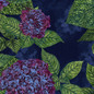 Hydrangeas Floral Chenille - Indigo