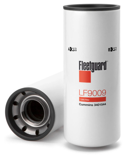 Fleetguard LF9009 Oil Filter Cross Reference: Donaldson PP553000 Oil Filter, Baldwin BD7309 Oil Filter, Napa 1748XD Oil Filter, Wix 51748XD Oil Filter, Carquest 85748XD Oil Filter, Luber Finer LFP3000 Oil Filter, Donaldson DBL7300 Oil Filter, Napa 1748 Oil Filter, Wix 51748 Oil Filter, Carquest 85748 Oil Filter, Cummins 340154 Oil Filter