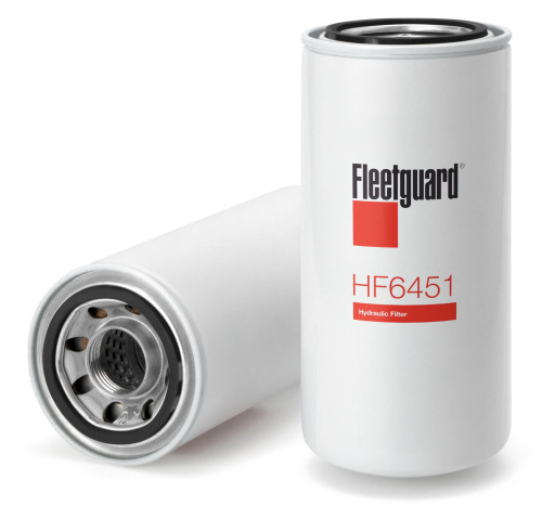 Fleetguard HF6451 Hydraulic Filter. Cross Reference: Donaldson P164351 Hydraulic Filter, Baldwin B378-10 Hydraulic Filter, Napa 1826 Hydraulic Filter, Wix 51826 Hydraulic Filter, Carquest 96339 Hydraulic Filter, Luber Finer LFH4933 Hydraulic Filter