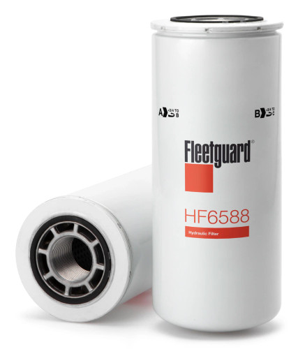 Fleetguard HF6588 Hydraulic Filter. Cross Reference: Donaldson P165675 Hydraulic Filter, Baldwin BT8878-MPG Hydraulic Filter, Napa 7084 Hydraulic Filter, Wix 57084 Hydraulic Filter, Carquest 84084 Hydraulic Filter, Luber Finer LFH8705 Hydraulic Filter