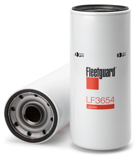 Fleetguard LF3654 Oil Filter Cross Reference: Donaldson P550425 Oil Filter, Baldwin B7685 Oil Filter, Napa 1660 Oil Filter, Wix WL10106 Oil Filter, Carquest 85660 Oil Filter, Luber Finer LFP8642 Oil Filter
