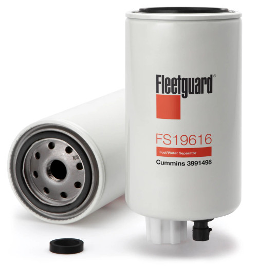 Fleetguard FS19616 Fuel Water Separator Cross Reference: Donaldson P550929 Fuel Water Separator, Baldwin BF1352-SPS Fuel Water Separator, Napa 3091 Fuel Water Separator, Wix 33091 Fuel Water Separator, Carquest 86091 Fuel Water Separator, Luber Finer LFF9616 Fuel Water Separator