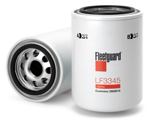 Fleetguard LF3345 Oil Filter. Cross Reference: Donaldson P558616 Oil Filter, Baldwin BT427 Oil Filter, Napa 1602 Oil Filter, Wix 51602 Oil Filter, Carquest 85602 Oil Filter, Luber Finer LFP3900 Oil Filter