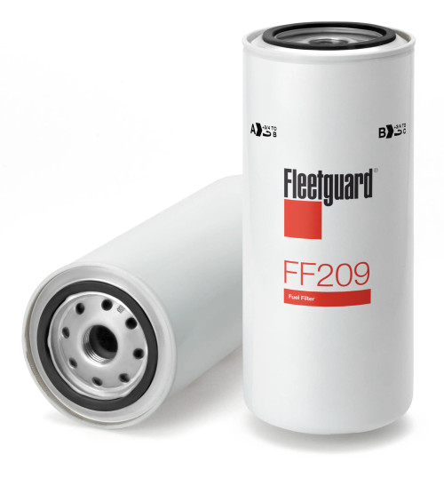 Fleetguard FF209 Fuel Filter Cross Reference: Napa 3336 Fuel Filter, Wix 33336 Fuel Filter, Carquest 86336 Fuel Filter, Luber Finer LFF4293 Fuel Filter, Baldwin BF888 Fuel Filter, Donaldson P553855 Fuel Filter