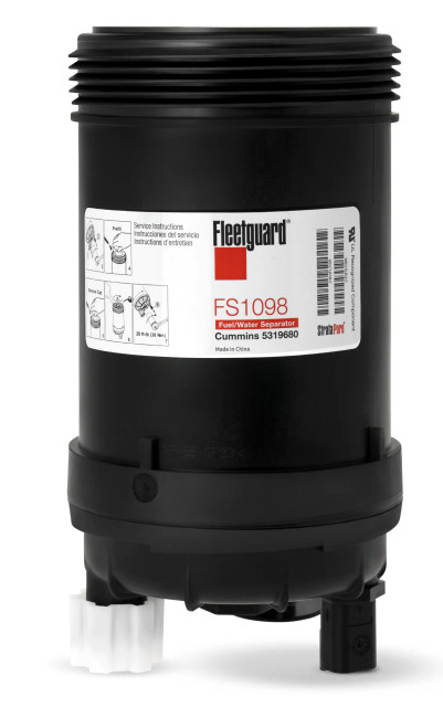 Fleetguard FS1098 Fuel Water Separator Cross Reference: Baldwin BF46160-SPS Fuel Water Separator, Napa 601052 Fuel Water Separator, Wix WF10716 Fuel Water Separator, Carquest 96830 Fuel Water Separator, Luber Finer LFF1098 Fuel Water Separator