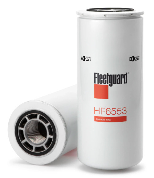Fleetguard HF6553 Hydraulic Filter Cross Reference: Donaldson P164378 Hydraulic Filter, Baldwin BT8851-MPG Hydraulic Filter, Napa 1494 Hydraulic Filter, Wix 51494 Hydraulic Filter, Carquest 85494 Hydraulic Filter, Luber Finer LFH4972 Hydraulic Filter