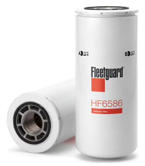 Fleetguard HF6586 Hydraulic Filter Cross Reference: Donaldson P165569 Hydraulic Filter, Baldwin BT8879-MPG Hydraulic Filter, Napa 1730 Hydraulic Filter, Wix 51730 Hydraulic Filter, Carquest 85730 Hydraulic Filter, Luber Finer LFH5013 Hydraulic Filter, Caterpillar 310696