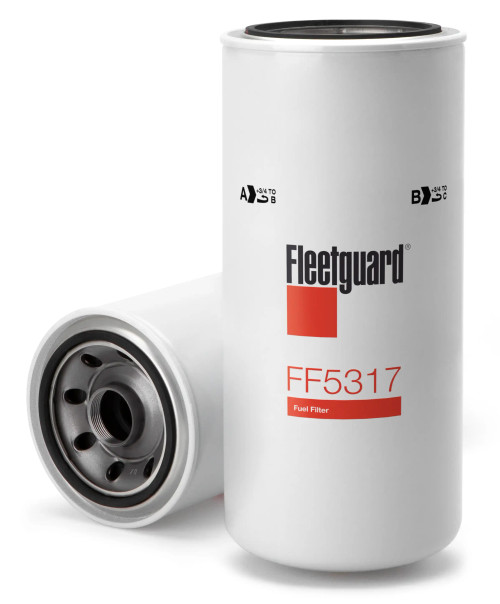 Fleetguard FF5317 Fuel Filter Cross Reference: Napa 3685 Fuel Filter, Wix 33685 Fuel Filter, Carquest 86685 Fuel Filter, Luber Finer LFF4102 Fuel Filter, Baldwin BF7639 Fuel Filter, Donaldson P551316 Fuel Filter
