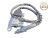 Dinex 2nd Generation smart NOx sensor assembly showing the stainless steel probe, braided cable sleeve, and integrated electronic control module. Replacement for Paccar 1954664 and Cummins 4326872.