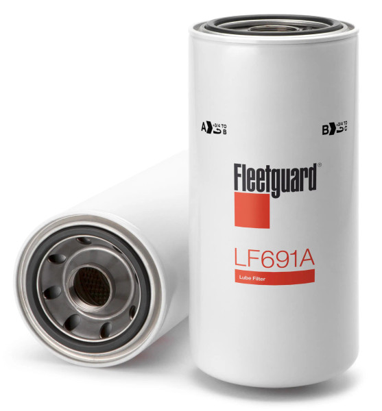 Fleetguard LF691A Oil Filter Cross Reference: Donaldson P554005 Oil Filter, Baldwin B7299 Oil Filter, Napa 1792 Oil Filter, Wix 51792 Oil Filter, Carquest 84792 Oil Filter, Luber Finer LFP4005 Oil Filter