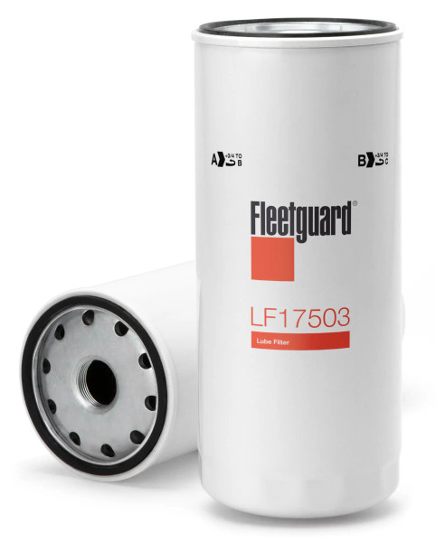 Fleetguard LF17503 Oil Filter Cross Reference: Donaldson P551807 Oil Filter, Baldwin B7700 Oil Filter, Napa 7791 Oil Filter, Wix 57791 Oil Filter, Carquest 96363 Oil Filter, Luber Finer LFP3191 Oil Filter, Mack 2365811 Oil Filter