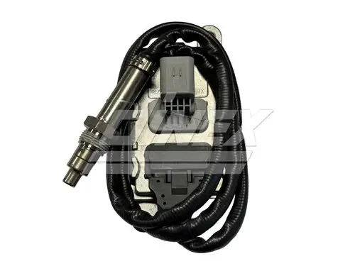 Complete premium nitrogen oxide sensor assembly with module box and wire harness for John Deere tractor emissions systems.
