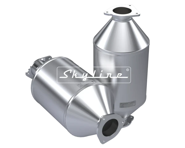 Skyline aftermarket MK1228 direct-fit stainless steel diesel particulate filter DPF replacement module for International / Navistar MaxxForce 7 and MaxxForce DT emissions architectures.