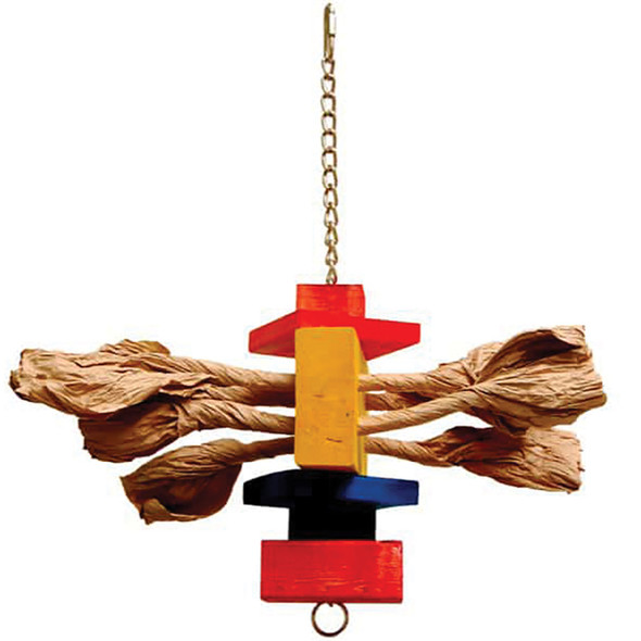 Chunky Chew & Shred Wood & Rope Parrot Toy