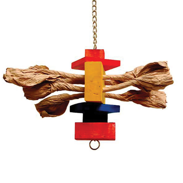 Chunky Chew & Shred Wood & Rope Parrot Toy