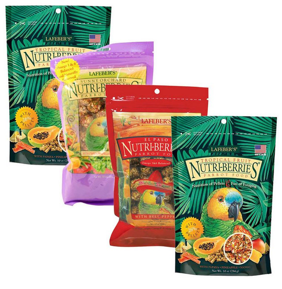 Lafeber NutriBerries Complete Parrot Food Pack of 4