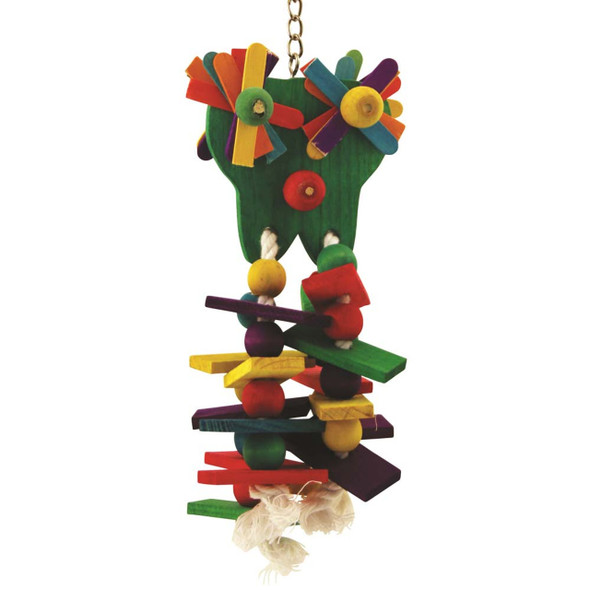 Starry Eyed Wood & Rope Parrot Toy