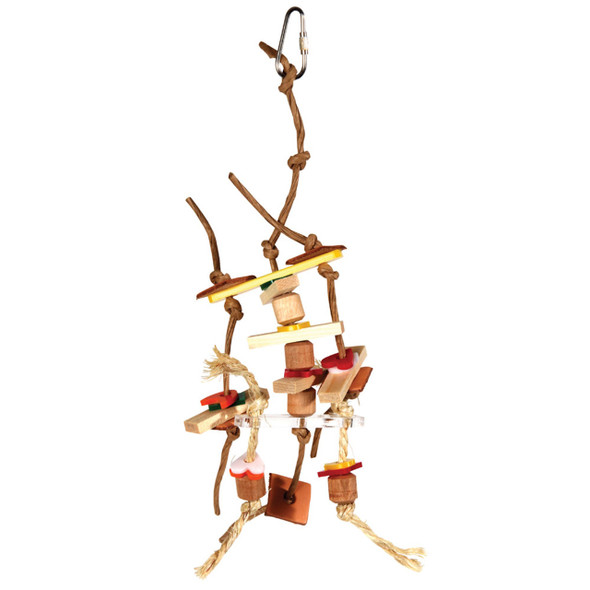 Fun Loving Wood & Rope Parrot Toy