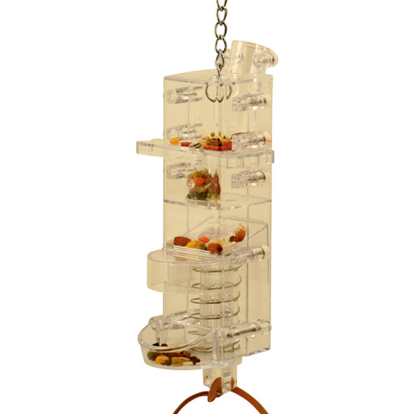 Tug N Slide Foraging Tower Parrot Toy