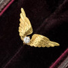 Single Stud Gold Wings Earring with Diamond, Victorian Era